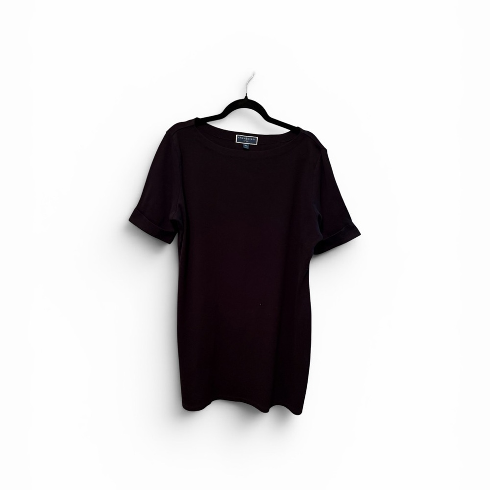Karen Scott Black Short-Sleeve Midi Dress